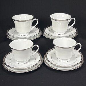3 beautiful trio set.  Noritake Legendary Renwick Platinum 4320